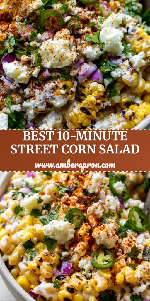 A vertical high-angle close-up of a rustic matte-white ceramic bowl filled with Mexican Street Corn Salad featuring charred corn, cotija, and Tajin dusting.