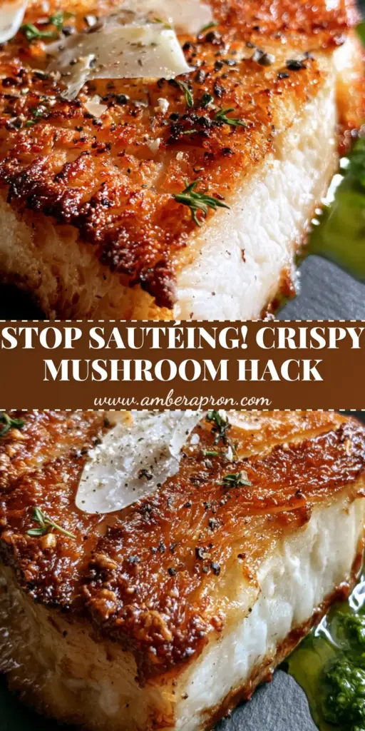 A thick, seared Lion's Mane mushroom steak with a crispy crust and vibrant green chimichurri. (Healthy Mushroom Recipes)