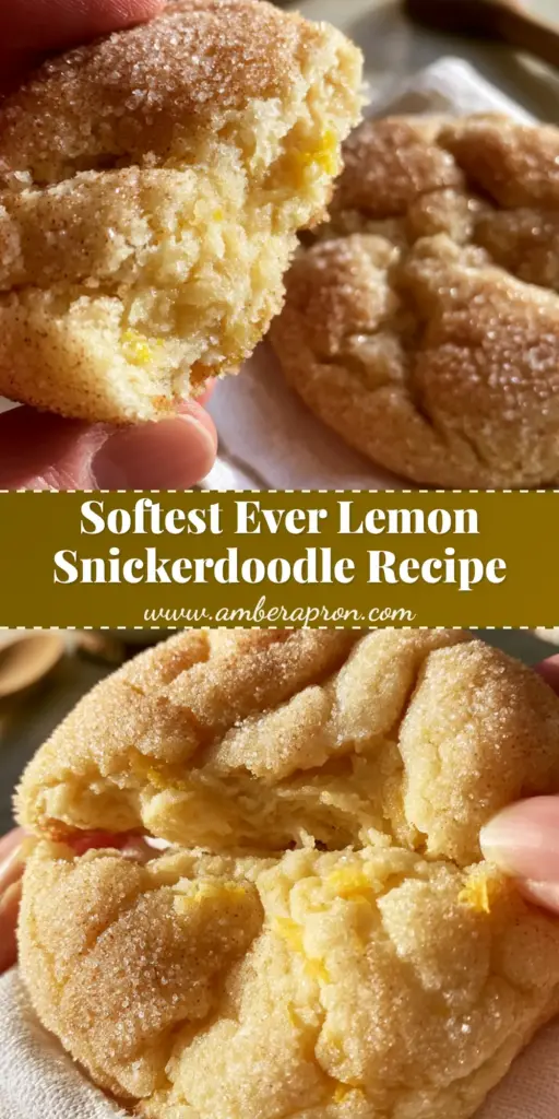 A thick, pillowy Lemon Snickerdoodle cookie with a sparkling sugar crust and deep crinkle-top cracks on a white napkin.