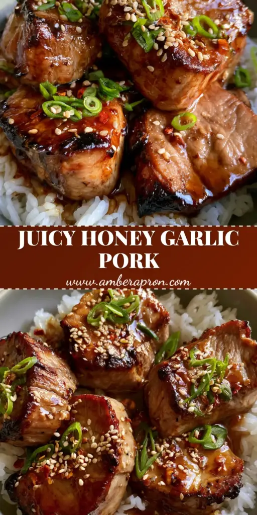 Succulent medallions of Asian Pork Tenderloin with a thick mahogany honey garlic glaze over jasmine rice.
