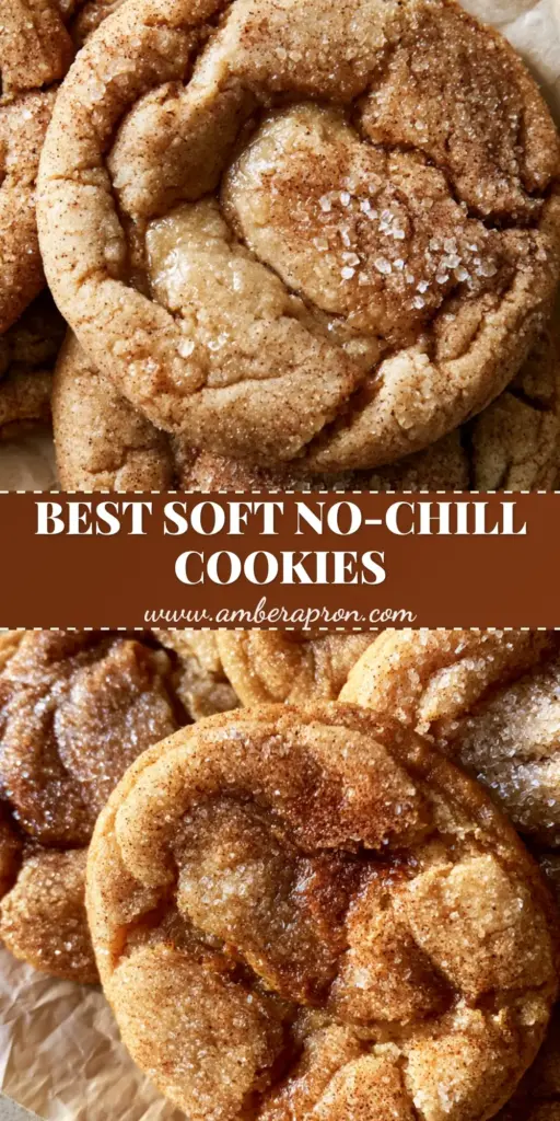 Overhead shot of thick Brown sugar cinnamon cookies with deep crinkle-top fissures on wrinkled parchment paper.
