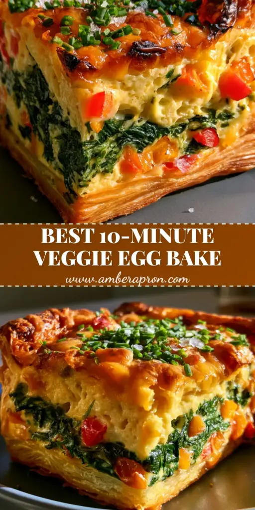 A thick, square slice of breakfast crescent roll veggie egg casserole with a flaky golden crust and charred cheese edges. (breakfast crescent roll veggie egg casserole)