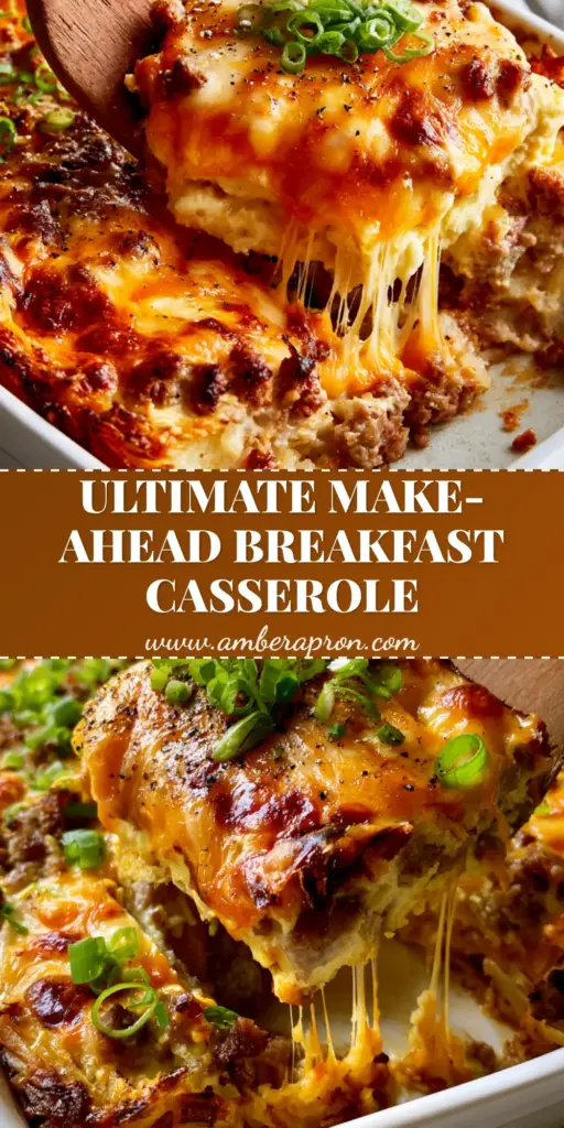 A perfect square slice of sausage hashbrown breakfast casserole being lifted with a wooden spatula showing cheese pull and crispy edges.