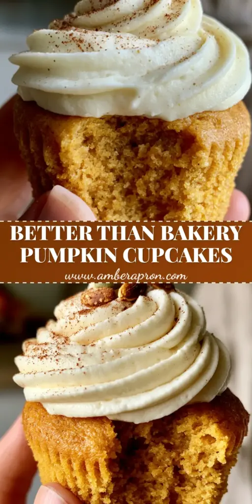 A tall pumpkin spice cupcake with an architectural cream cheese frosting swirl, dusted with Ceylon cinnamon and topped with three toasted pumpkin seeds. (pumpkin cupcakes)