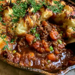Close up of piped mashed potato peaks with charred golden brown edges on a Gluten Free Shepherd's Pie. (Gluten Free Shepherd's Pie)