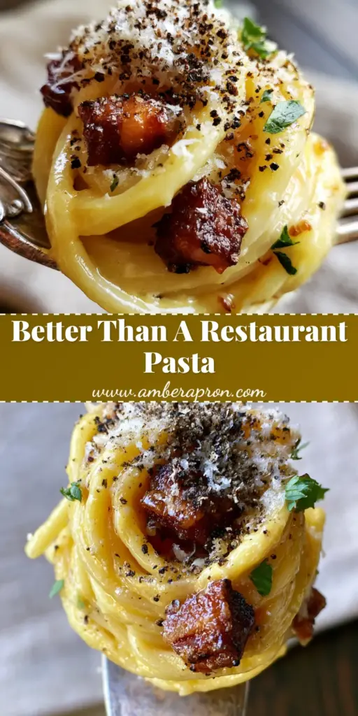 A perfect twirl of spaghetti carbonara on a vintage silver fork, coated in a silky golden egg sauce with crispy guanciale and micro-planed cheese. (Authentic Italian recipes)